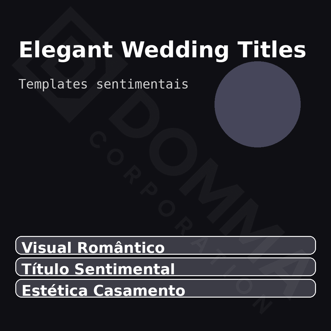Elegant Wedding Titles